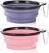Dog Bowl Pet Collapsible Bowls, 2 Pack, Portable Water Bowls for Cats & Dogs, Travel-Friendly with 2 Carabiners