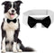 Elegant Dog Bow Tie, Adjustable White Collar Tuxedo Bowtie for Formal Pets, Perfect for Weddings and Birthdays