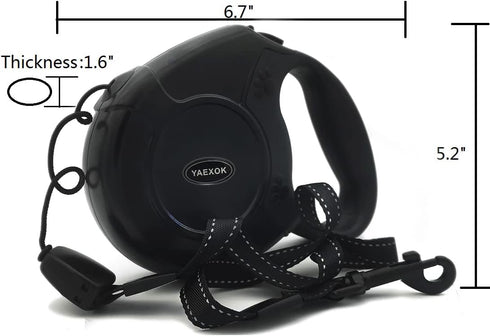 Heavy Duty Retractable Dog Leash, 26ft for Small Medium Large Dogs, Up to 110lbs, Black