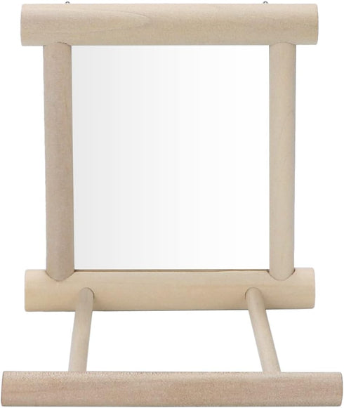 Bird Mirror with Perch, Bird Toys for Parrots, Budgies, Cockatiels, Lovebirds, Finches, Canaries