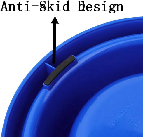 Ants Away Dog Bowl - Round No Spill Eating Feeder for Small Animals in Blue