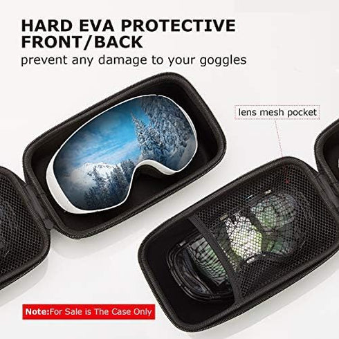 XCMAN Rigid EVA Ski Goggle Case - Fits All Shapes and Sizes of Ski Goggles