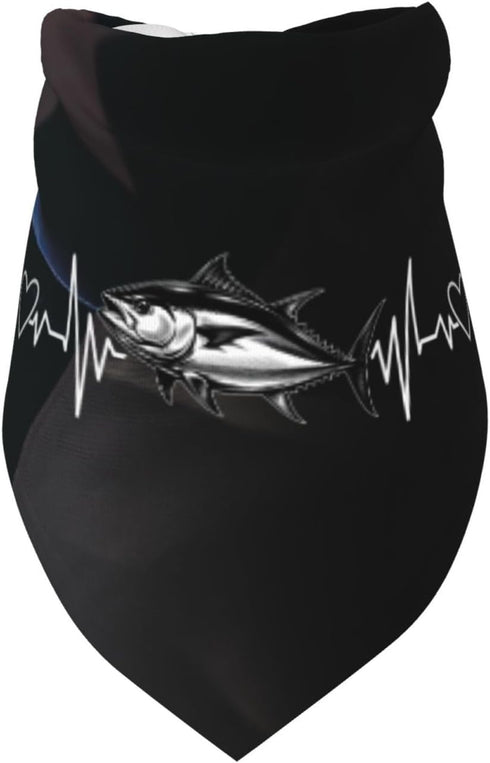 Kangweida Bluefin Tuna Heartbeat Stylish Pet Bandana Cute Pattern Triangle Scarf for Dogs and Cats