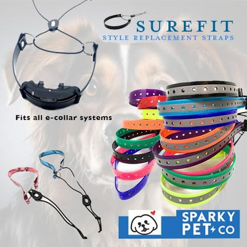 Sparky Pet Co ECollar Replacement Strap, Bungee Dog Collar, Waterproof Adjustable for Electronic Training & Invisible