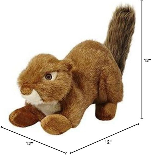 Fluff & Tuff SQUEAKERLESS Red Squirrel Toy