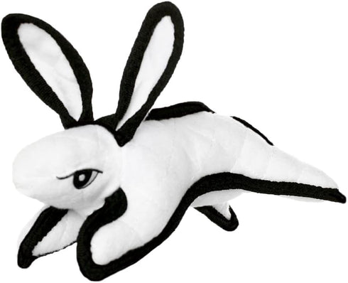 TUFFY World's Tuffest Soft Dog Toy - Barnyard Junior White Rabbit, Durable, Machine Washable