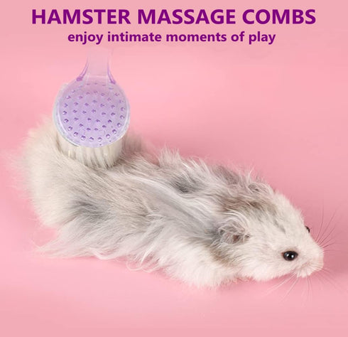 3PC Chinchilla Small Animal Bath Brush with Lid Soft Cleansing Brush Massage Combs for Hedgehog Guinea Pig Rabbit