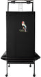 Colorday Good Night Bird Cage Cover for Large Bird Cage with Play Top, Black, 68"