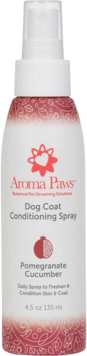 Scented Dog Coat Spray – Cleansing, Conditioning, Moisturizing – Aromatic Puppy Spray – 4.5 Oz., Pomegranate Cucumber