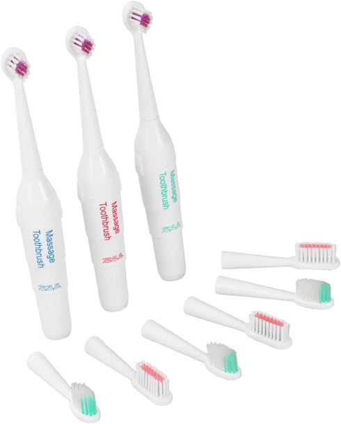 balacoo 3pc Portable Electric Toothbrush for Pets Lightweight and Acoustic Cleaning Technology