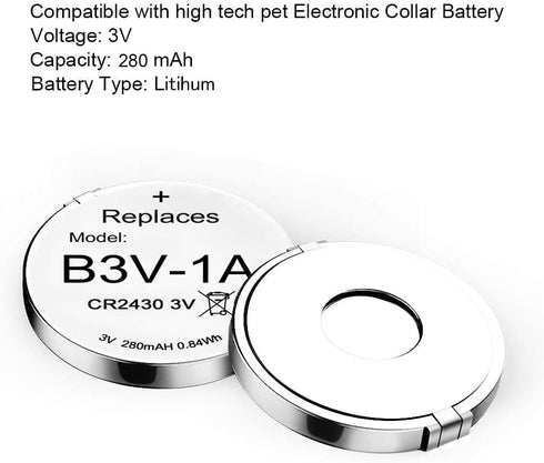 Abeden B3V 1A Lithium Replacement Batteries, Compatible with High Tech Pet MS-4 and MS-5 (4 Pack)