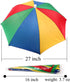 Umbrella Hat, 27" Diameter Rainbow Hands-Free Fishing Cap, Sunhat for Kids, Men & Women
