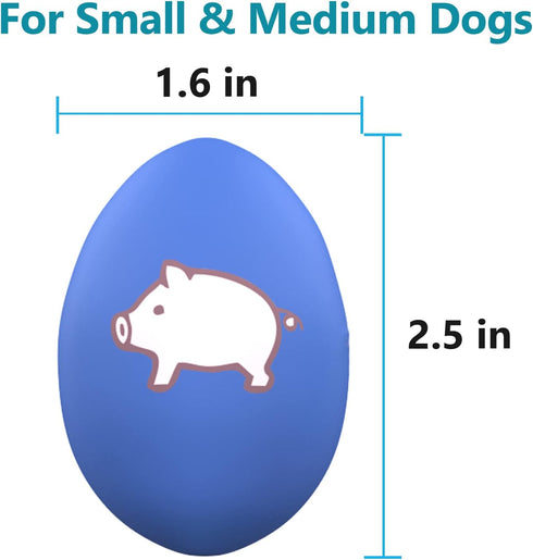 SCHITEC 8 Pack Squeaky Dog Toys, Soft Animal Rubber Interactive Fetch Ball Set, 2.5” Bouncy Egg for Small Medium Pets