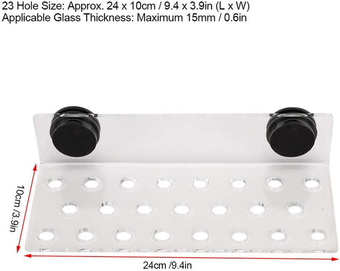 Zerodis Fish Acrylic Coral Bracket Base, Transparent Bracket Holder with 23 Holes for Aquarium Frag Plugs Rack