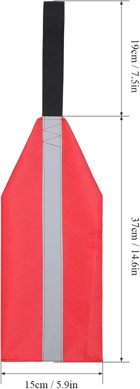 Lixada Safety Warning Flag - Kayak Canoes SUP Towing Travel Flag with Webbing Accessories