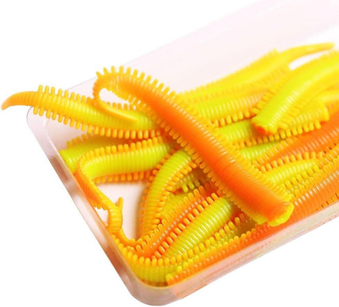 Generic 10Pcs 8Cm 6 Simulation Sand Silkworm Fishing Lures, Soft TPR Sea Earthworm Baits With Shrimp Scent, Stretchable