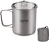 LIXADA Lightweight Titanium Pot, Camping Pot with Portable Foldable Handles for Outdoor Use