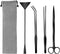 Quarium Aquascape Tools Kits, 4 in 1 Anti-Rust Aquatic Plant Tool Set, Stainless Steel Tweezers Scissors Spatula