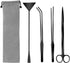 Quarium Aquascape Tools Kits, 4 in 1 Anti-Rust Aquatic Plant Tool Set, Stainless Steel Tweezers Scissors Spatula