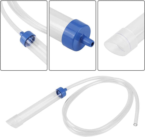 Aquarium Manual Water Changer, Gravel Cleaner Syphon Tube for Fluids Transfer with 59in Long Pipe
