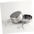 Set Backpacking Kisangel Portable Camping Cookware Stainless Steel Cooking Kit Lightweight Compact for Outdoor Cooking
