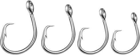 PASNMKvn 5Pcs Stainless Steel Circles Hook Big Game Fishing Hook Saltwaters Tunas Fishing Hook for Catfishes Bass Tunas