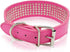 Rhinestones Dog Collars - 2" Width with 5 Rows Full Sparkly Crystal Diamonds Studded PU Leather - Beautiful Bling Pet