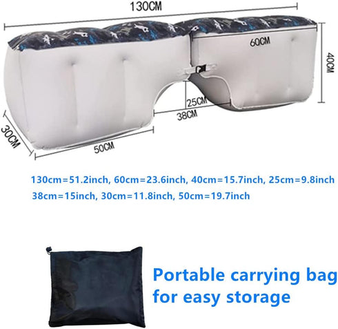 Berocia Inflatable Car Air Mattress Back Seat Bed, Universal Back Seat Gap Filler Pad Extender for SUV Camping Sleeping