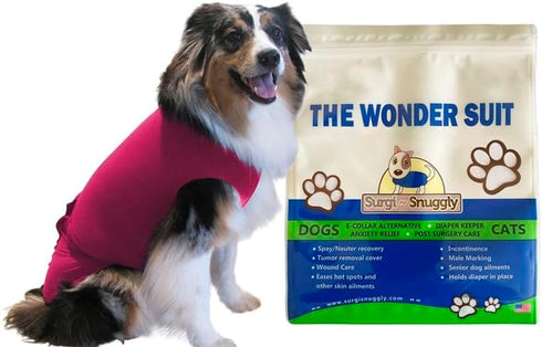 SurgiSnuggly Dog Surgical Recovery Suit for Female Spay, Male Neuters, Cone Alternative, After Surgery, Small, Medium,