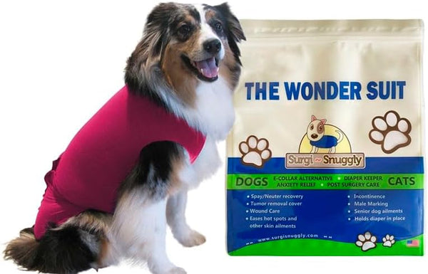 SurgiSnuggly Dog Surgical Recovery Suit for Female Spay, Male Neuters, Cone Alternative, After Surgery, Small, Medium,