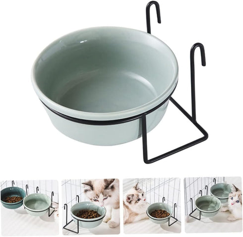 Hanging Pet Bowl Set - Hanging Kennel Water Bowl for Puppy Cages, Pet Feeder, Cat Accessories, Dog Dish with Rack