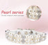Small Dog Cat Pearl Collars with Crystal Rhinestone, Adjustable PU Leather Necklace Leash Set, Black Pearl