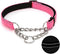 Martingale Dog Collar with Stainless Steel Chain, Adjustable Soft Padded Nylon Reflective Collar for Large Medium Small