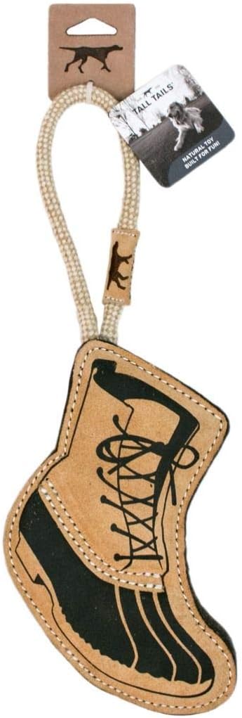 Tall Tails Natural Leather Boot Tug Toy - Durable and Interactive for Dogs