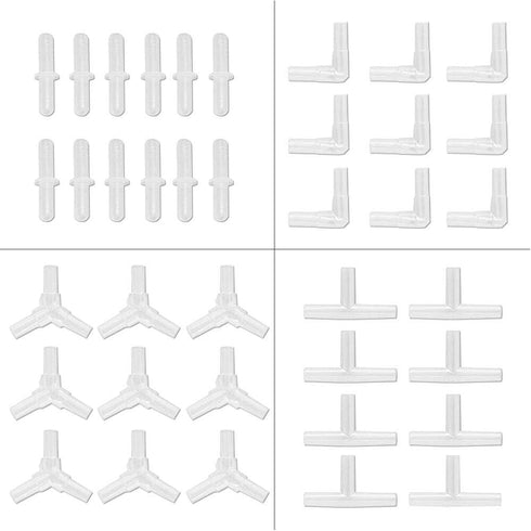 Aquarium Airline Tubing Connectors, 40pcs Fish Tank Air Tube Adapters for 3/16'' Air Line Hose