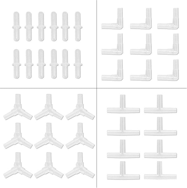 Aquarium Airline Tubing Connectors, 40pcs Fish Tank Air Tube Adapters for 3/16'' Air Line Hose