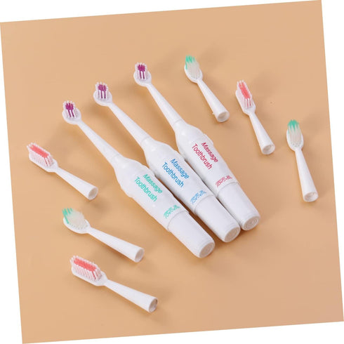 3pc YARNOW Electric Toothbrush for Pets Portable Random Colors Gentle Gums Cleaning for Dogs and Cats Lightweight