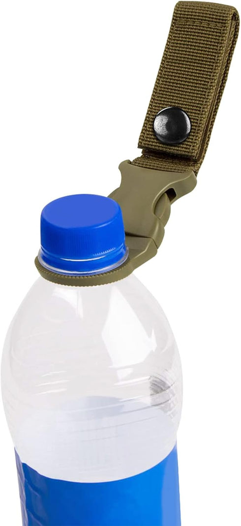 IronSeals Nylon Tactical Outdoor Gear Clip Band, Carabiner Water Bottle Buckle Hook Holder for Hiking