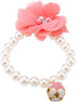 Pearl Flower Dog Collar Necklace with Bell, Elastic Collar for Puppy Jewelry, Ideal for Daily Wear