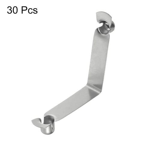 HARFINGTON 30pcs Double Button Kayak Paddle Snap Spring Clip, 8x8x46mm, 65Mn Spring Steel V-Shaped Hollow Lift Clips