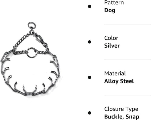 Herm Sprenger Dog Training Collar with Quick Release Buckle, Ultra-Plus Chrome Plated Steel Made in Germany (2.25mm x