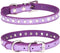 Puppy Dog Collar with Crystal Diamond Colorful Bling for Small Dog Cat Collars (S, Purple)