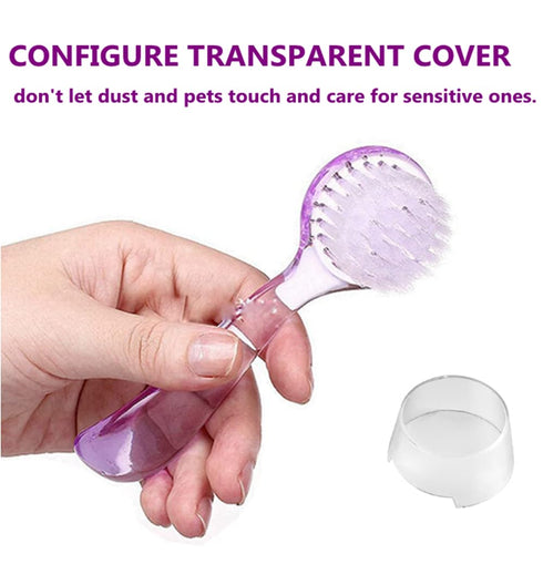 3PC Chinchilla Small Animal Bath Brush with Lid Soft Cleansing Brush Massage Combs for Hedgehog Guinea Pig Rabbit