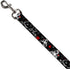 Buckle-Down Pet Leash - SNOW WHITE Apple Poses/Butterflies Black/Gray/Red - 4 Feet Long - 1/2" Wide