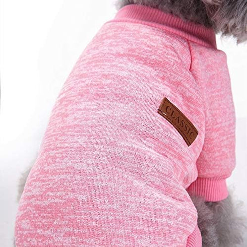 Idepet Pet Dog Classic Sweater, Soft Fleece Coat for Small, Medium Dog, Warm Pet Cloth (XS, Pink)
