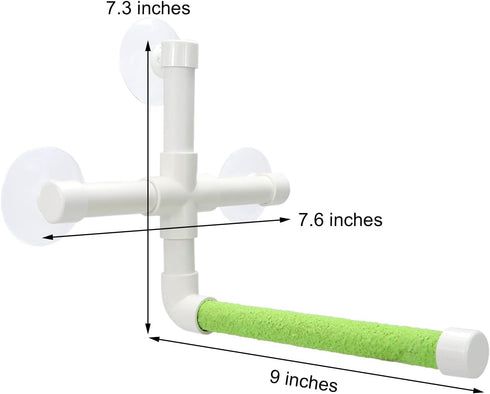 Bird Portable Suction Cup Shower Perch, Window Wall Standing Platform for Parrot Parakeet Conure Cockatiel (Random