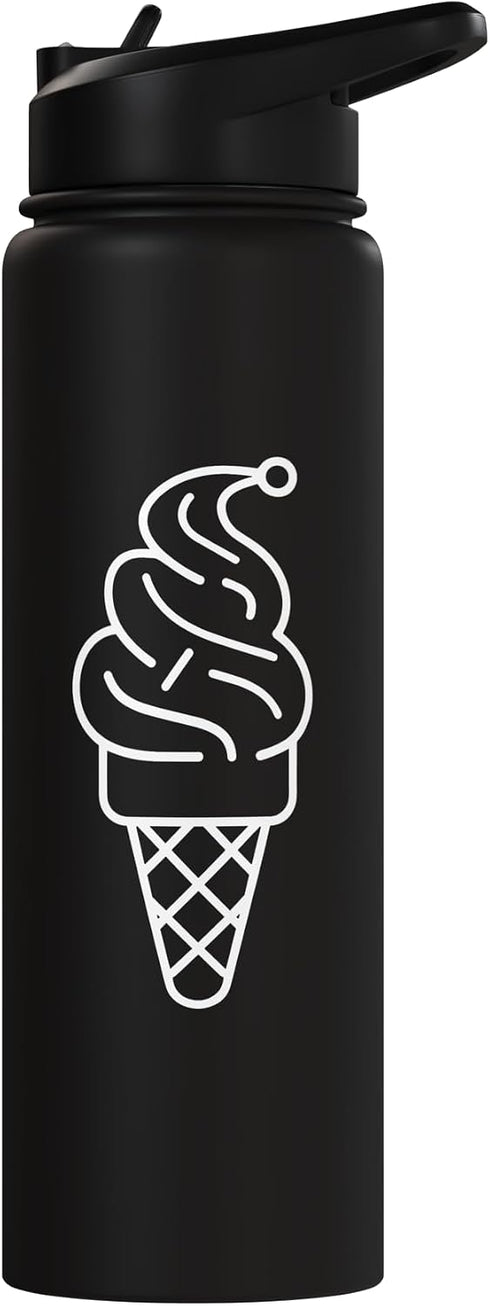 Funny Ice Cream Maker Graphic Tees and Giveaways Ice Cream Cone One Line Drawing Sorbet Stainless Steel Insulated Water