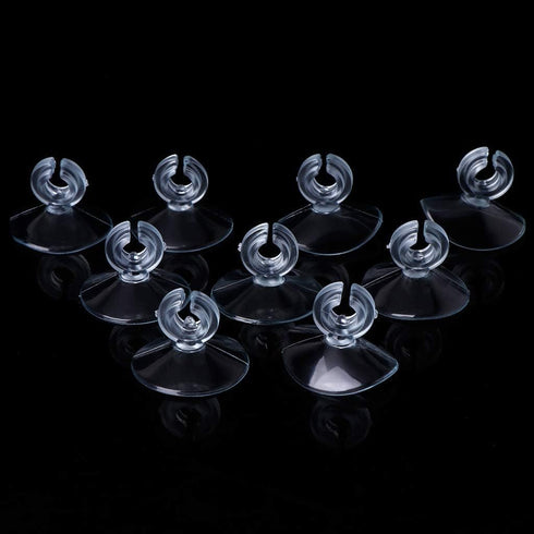 10Pcs Aquarium Suction Cups - Transparent Plastic Suckers with Clips for Tank Pipe Holder