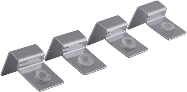 Pack of 4 Stainless Steel Aquarium Fish Tank Glass Cover Clip Support Holder (12mm)