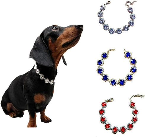 Pet Diamond Necklace Jewelry pet Dress up Collar Shiny Jewelry Suitable for Small and Medium-Sized Cats and Dogs